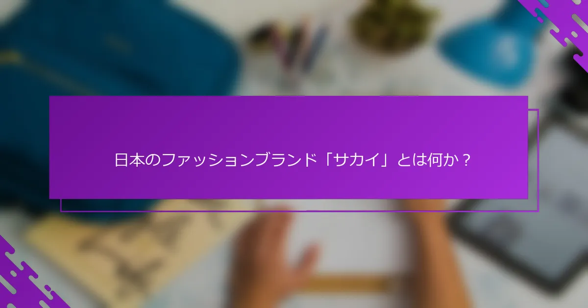 日本のファッションブランド「サカイ」とは何か？